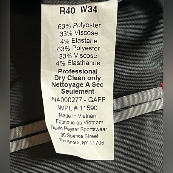 NAUTICA Bi-Stretch Men’s Blazer/Suit Jacket, Color Black, Size 40R W34, NWT - Picture 12 of 12